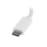 StarTech.com - Concentrador USB 3.0 (5Gbps) de 3 Puertos con USB-C y Ethernet Gigabit - Hub Ladrón de USB Convencional - Blanco
