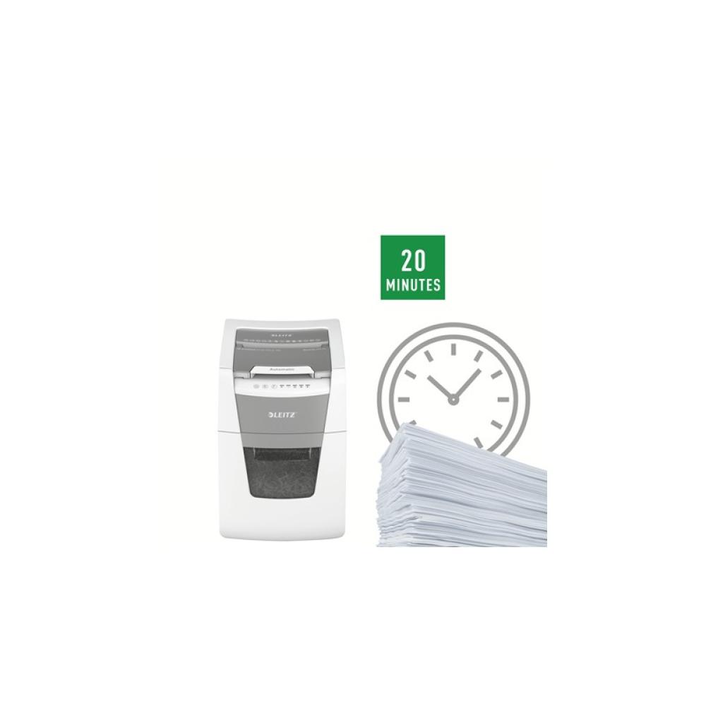 Leitz - 80110000 triturador de papel Corte cruzado 55 dB 22 cm Gris, Blanco