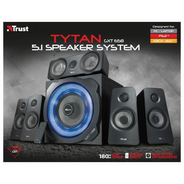 Trust - GXT 658 Tytan 5.1 conjunto de altavoces 90 W Universal Negro 5.1 canales