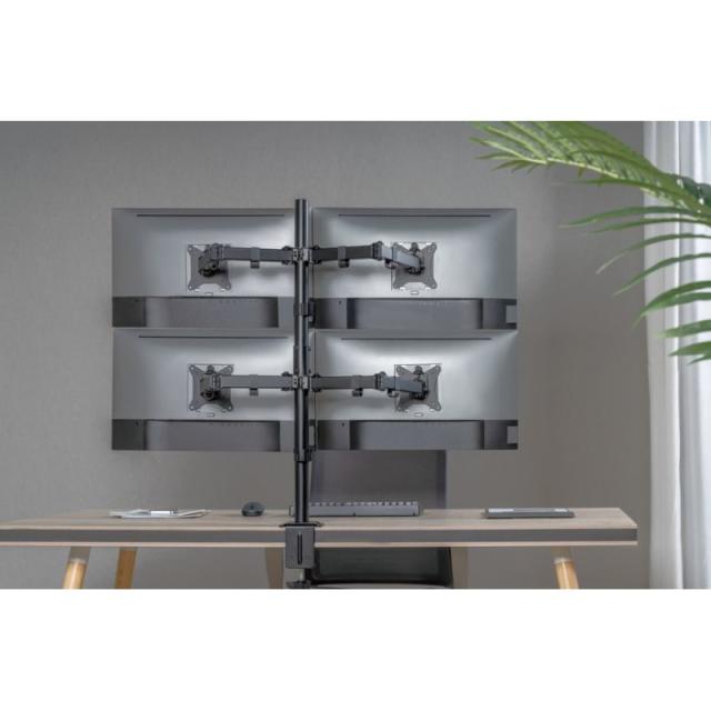 Equip - Soporte de escritorio articulado para monitor cuádruple de 17"-32