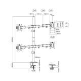 Equip - Soporte de escritorio articulado para monitor cuádruple de 17"-32