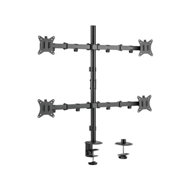 Equip - Soporte de escritorio articulado para monitor cuádruple de 17"-32