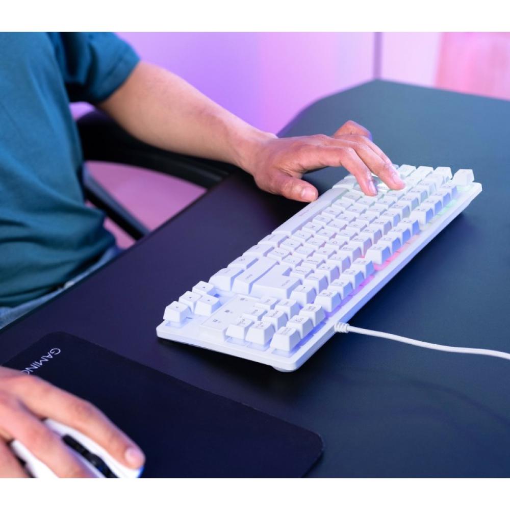 Trust - GXT 833W Thado teclado Juego USB QWERTY Español Blanco