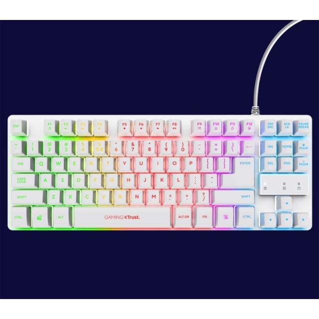 Trust - GXT 833W Thado teclado Juego USB QWERTY Español Blanco