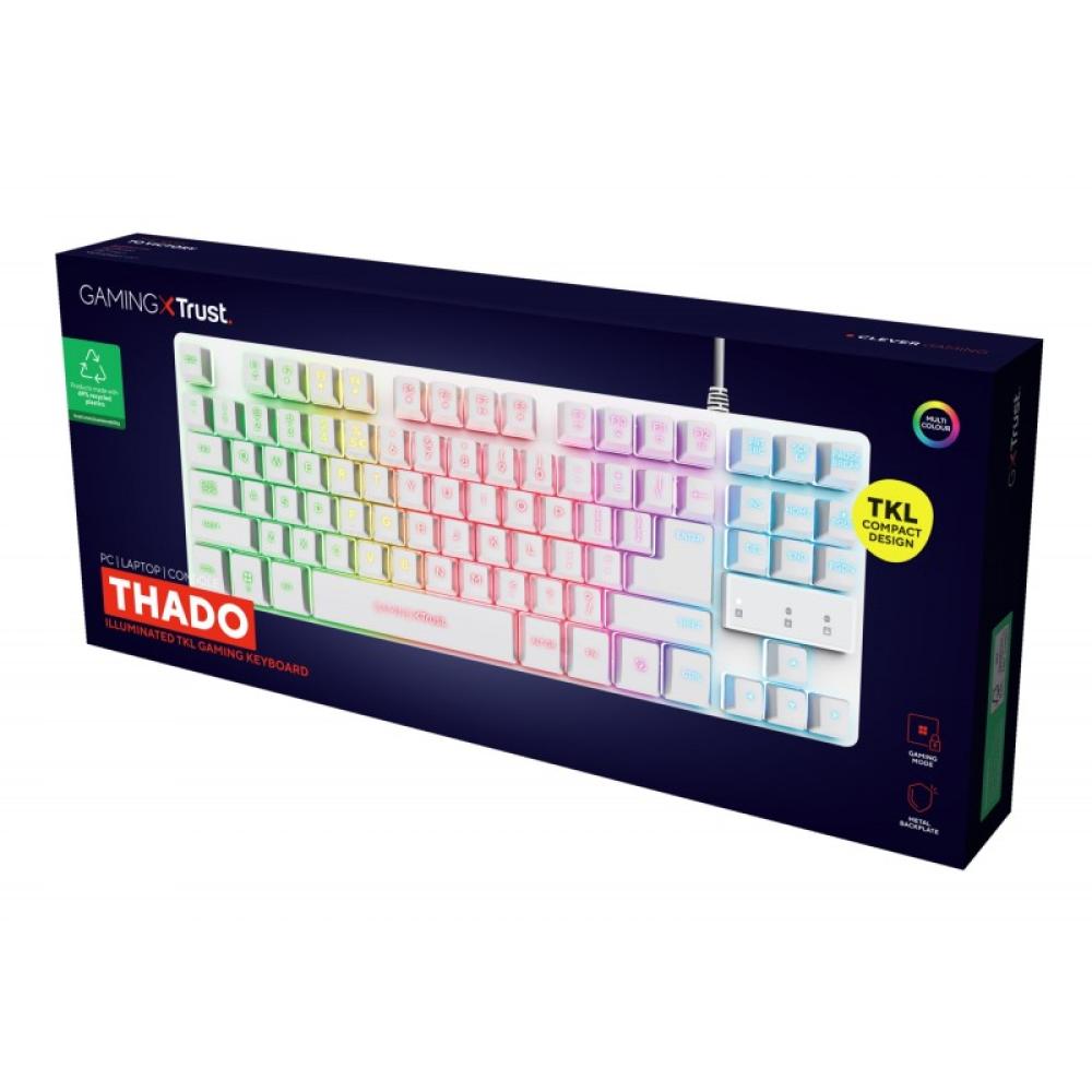 Trust - GXT 833W Thado teclado Juego USB QWERTY Español Blanco