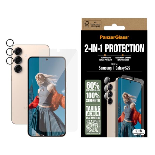 PanzerGlass - 2-in-1 Protection Bundle Samsung Galaxy S25 Protector de pantalla 1 pieza(s)