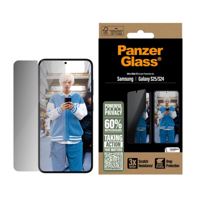 PanzerGlass - Privacy Screen Protector Samsung Galaxy S25 / S24 / Ultra-Wide Fit Protector de pantalla 1 pieza(s)