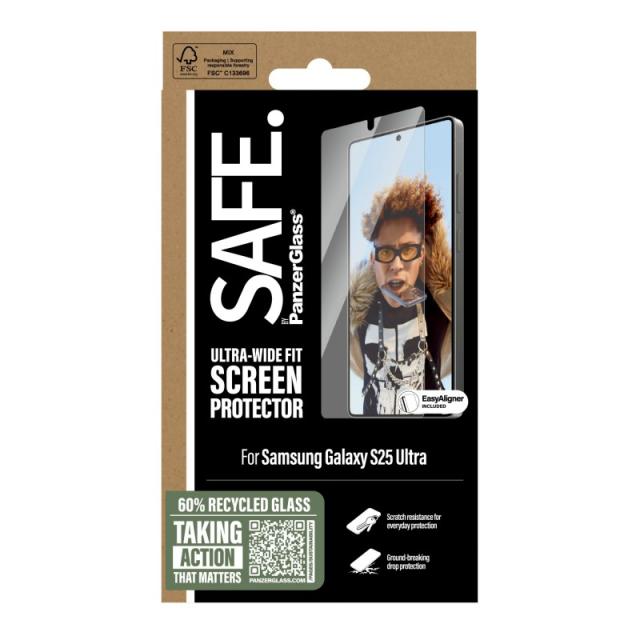 PanzerGlass - SAFE. by ® Screen Protector Samsung Galaxy S25 Ultra / Ultra-Wide Fit w. EasyAligner Protector de pantalla 1 pieza