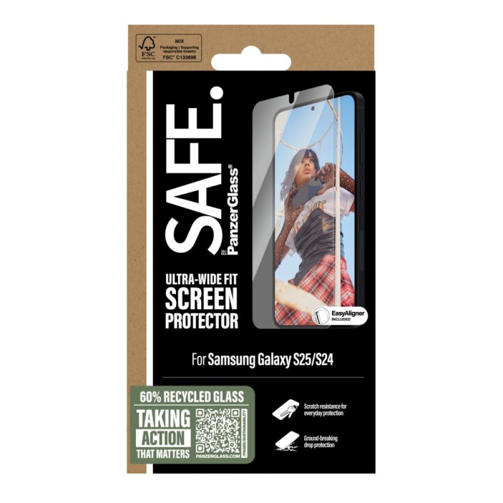 PanzerGlass - SAFE. by ® Screen Protector Samsung Galaxy S25 / S24 / Ultra-Wide Fit w. EasyAligner Protector de pantalla 1 pieza