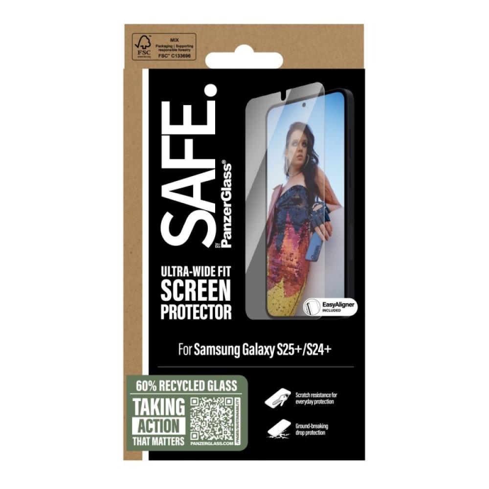 PanzerGlass - SAFE. by ® Screen Protector Samsung Galaxy S25+ / S24+ / Ultra-Wide Fit w. EasyAligner Protector de pantalla 1 pie