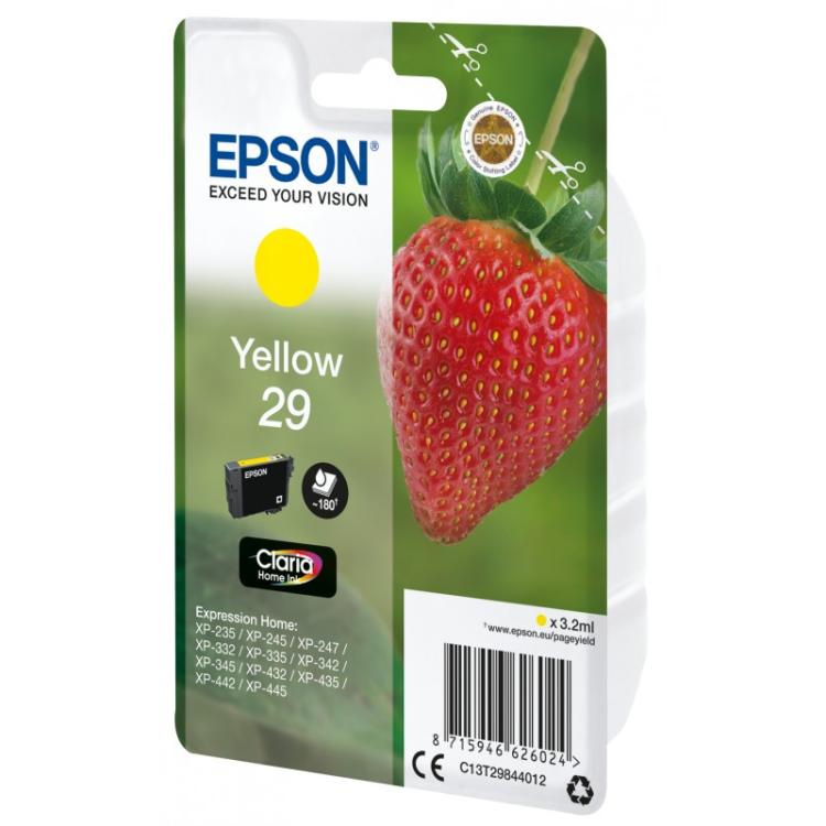 Epson - Strawberry Singlepack Yellow 29 Claria Home Ink - C13T29844022