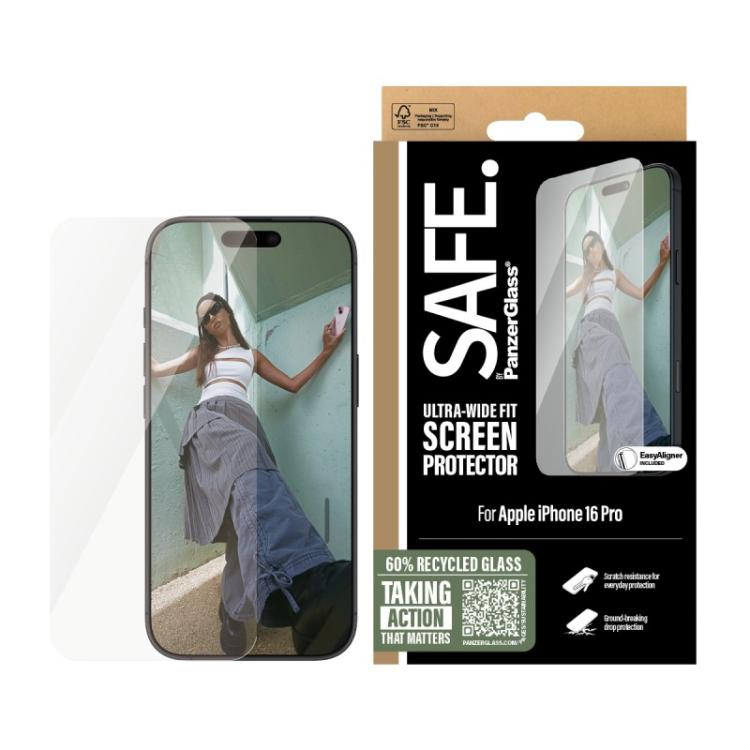 PanzerGlass - SAFE. by ® Screen Protector iPhone 16 Pro / Ultra-Wide Fit Protector de pantalla Apple 1 pieza(s)