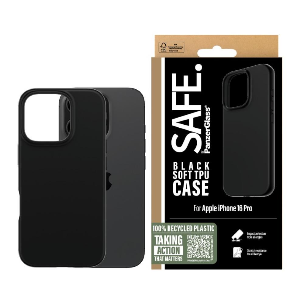 PanzerGlass - SAFE. by ® TPU Case Black iPhone 16 Pro funda para teléfono móvil Negro