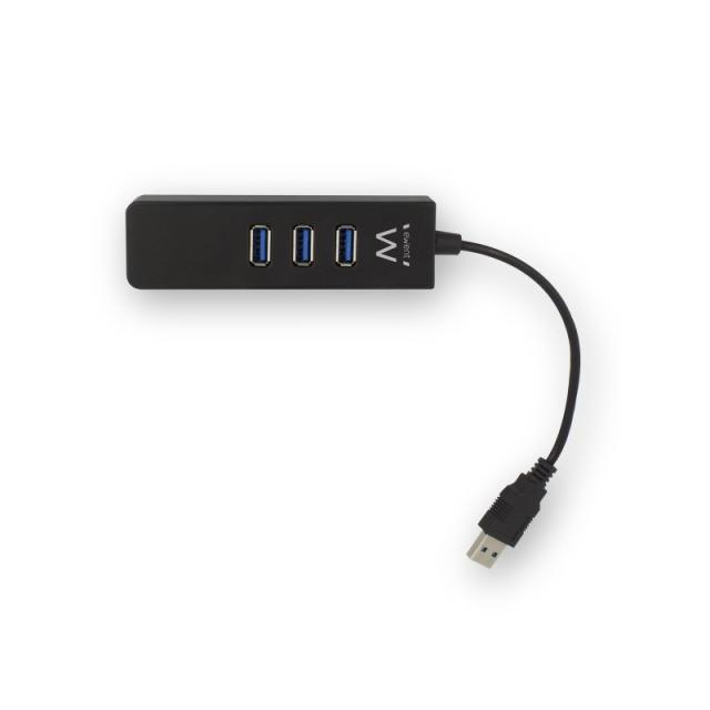 Ewent - EW1140 base para portátil y replicador de puertos USB 3.2 Gen 1 (3.1 Gen 1) Type-A Negro