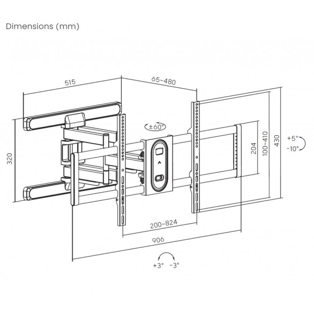 Equip - Soporte de TV de movimiento completo de 43"-100