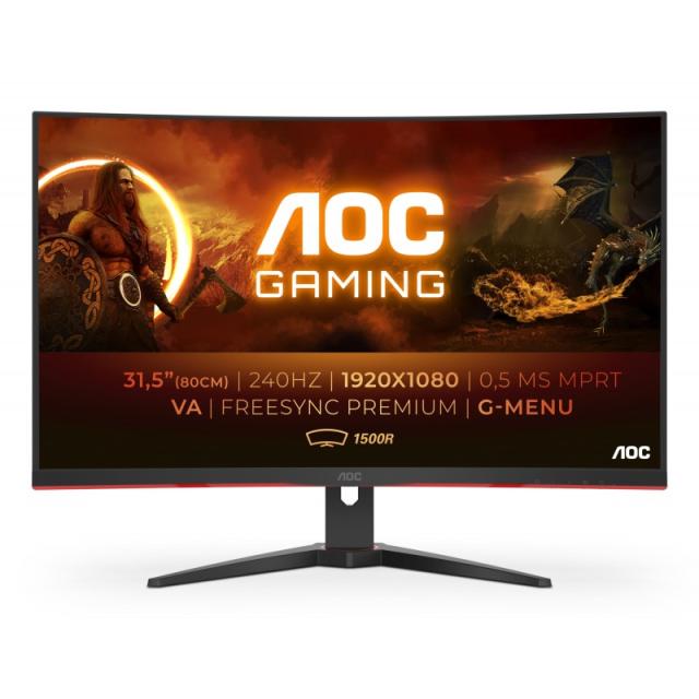 AOC - G2 C32G2ZE/BK pantalla para PC 80 cm (31.5") 1920 x 1080 Pixeles Full HD LED Negro, Rojo