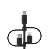 Belkin - BOOST CHARGE cable USB 1 m USB A USB C/Micro-USB B/Lightning Negro