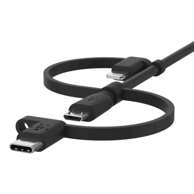 Belkin - BOOST CHARGE cable USB 1 m USB A USB C/Micro-USB B/Lightning Negro