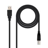 Nanocable - 10.01.0102-BK cable USB USB 2.0 1 m USB A USB B Negro
