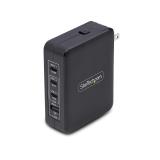 StarTech.com - Cargador USB-C/USB-A de Pared GaN PD de 140W - 3x USB-C/1x USB-A - Cargador Internacional para Portátil MacBook/D