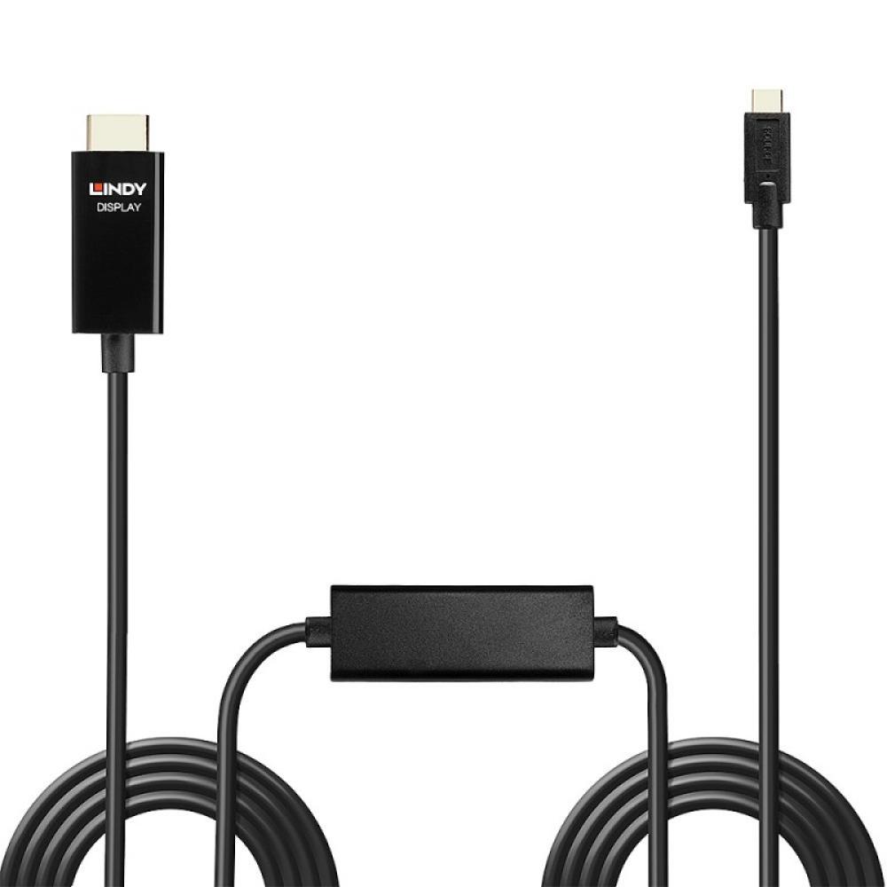 Lindy - 43315 adaptador de cable de vídeo 5 m USB Tipo C HDMI tipo A (Estándar) Negro