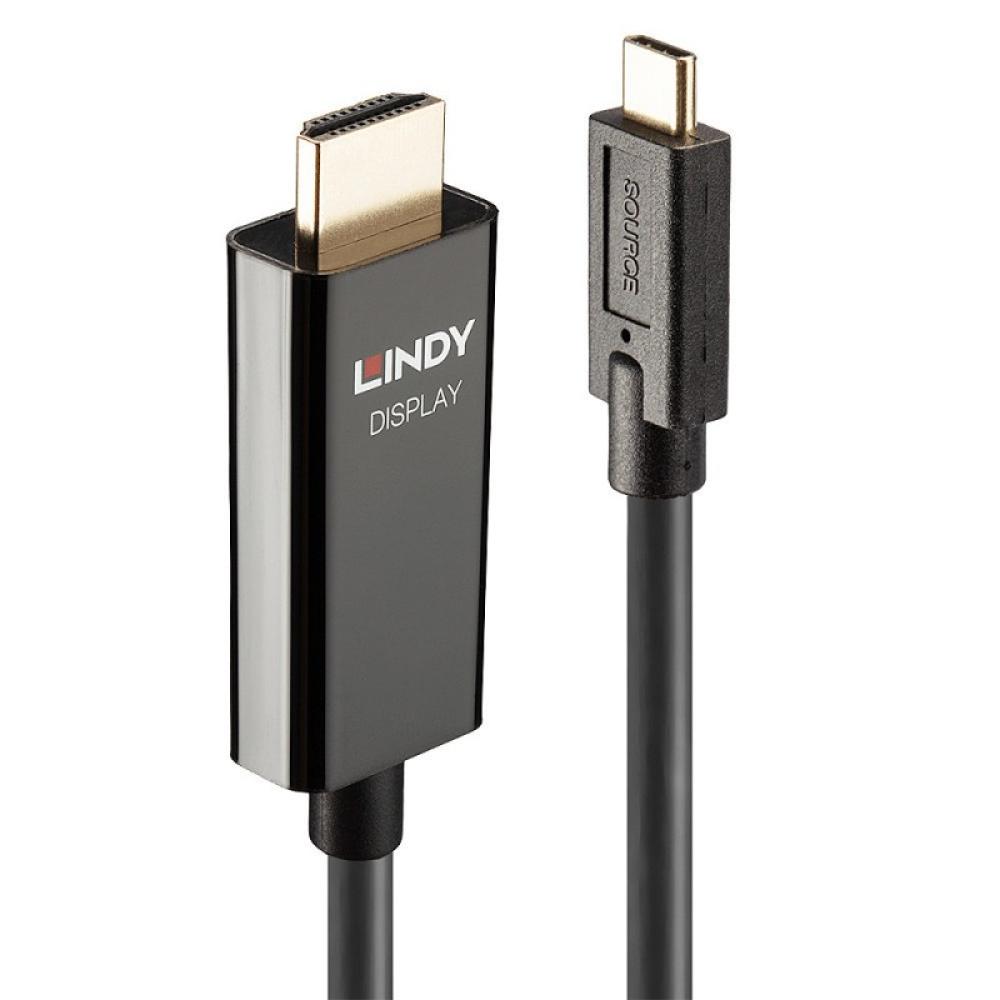 Lindy - 43315 adaptador de cable de vídeo 5 m USB Tipo C HDMI tipo A (Estándar) Negro