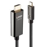 Lindy - 43315 adaptador de cable de vídeo 5 m USB Tipo C HDMI tipo A (Estándar) Negro
