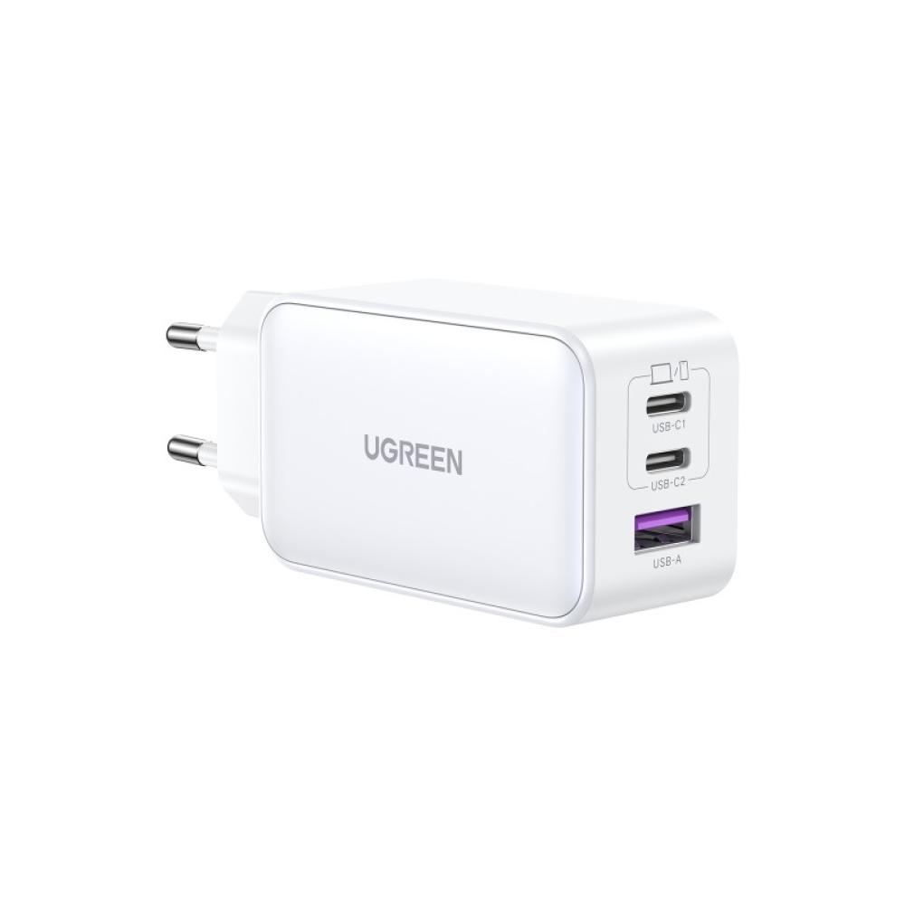 Ugreen - Nexode USB-A+2*USB-C 65W GaN Tech Fast Charger White Lector de libros electrónicos, Auriculares, Auriculares, Teléfono