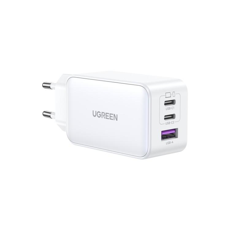 Ugreen - Nexode USB-A+2*USB-C 65W GaN Tech Fast Charger White Lector de libros electrónicos, Auriculares, Auriculares, Teléfono