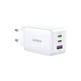 Ugreen - Nexode USB-A+2*USB-C 65W GaN Tech Fast Charger White Lector de libros electrónicos, Auriculares, Auriculares, Teléfono