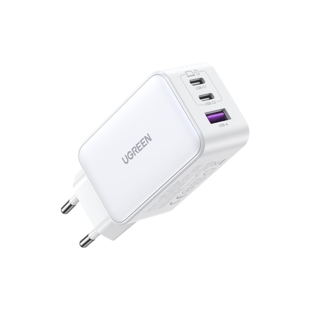 Ugreen - Nexode USB-A+2*USB-C 65W GaN Tech Fast Charger White Lector de libros electrónicos, Auriculares, Auriculares, Teléfono