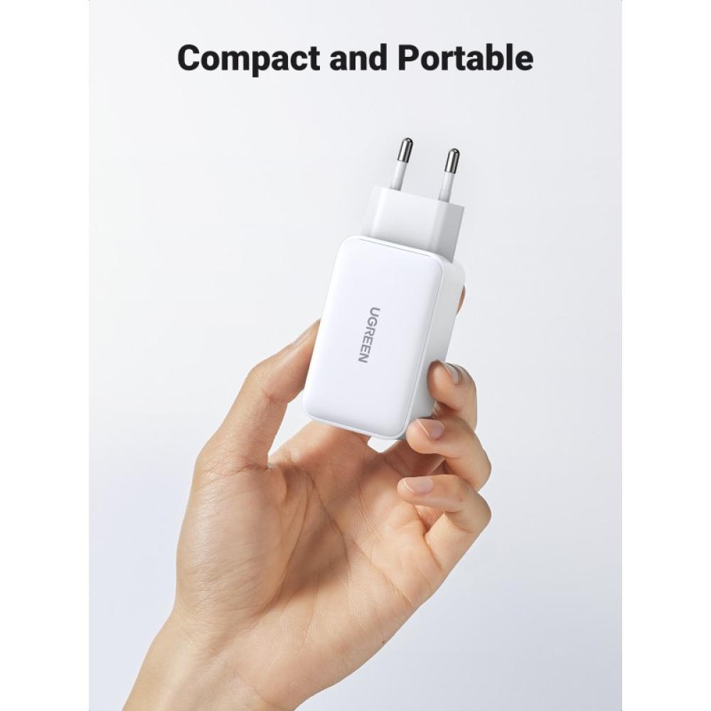 Ugreen - Nexode USB-A+2*USB-C 65W GaN Tech Fast Charger White Lector de libros electrónicos, Auriculares, Auriculares, Teléfono