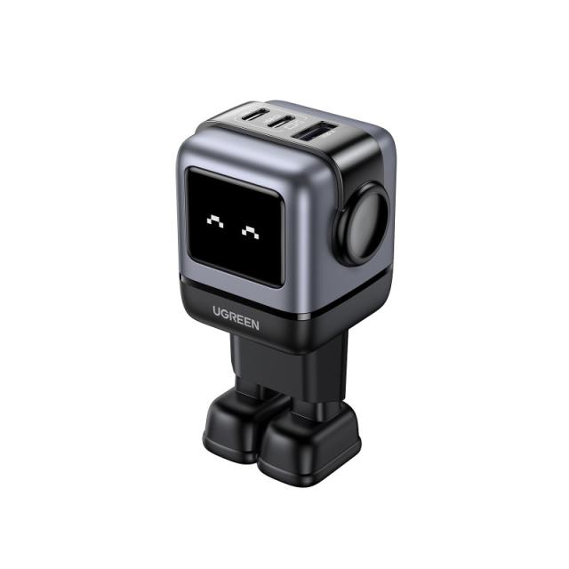 Ugreen - Nexode RG 65W 3-Port GaN Ordenador portátil, Teléfono móvil, Portátil, Batería portátil, Teléfono Gris Corriente altern