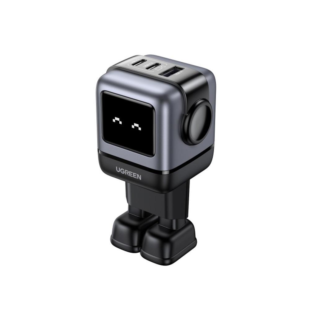 Ugreen - Nexode RG 65W 3-Port GaN Ordenador portátil, Teléfono móvil, Portátil, Batería portátil, Teléfono Gris Corriente altern