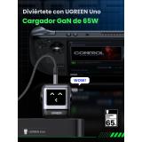 Ugreen - Nexode RG 65W 3-Port GaN Ordenador portátil, Teléfono móvil, Portátil, Batería portátil, Teléfono Gris Corriente altern
