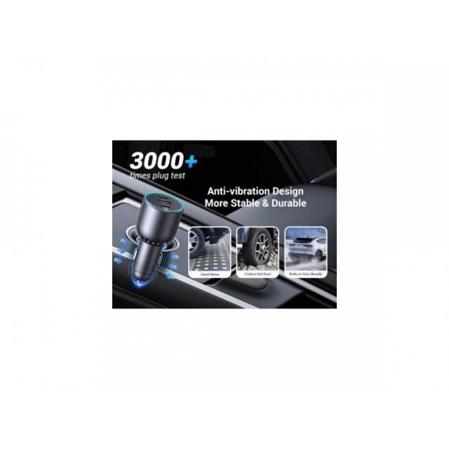 Ugreen - 130W 3-Port Fast Car Char gray Auriculares, Ordenador portátil, Teléfono móvil, Portátil, Batería portátil, Teléfono Gr