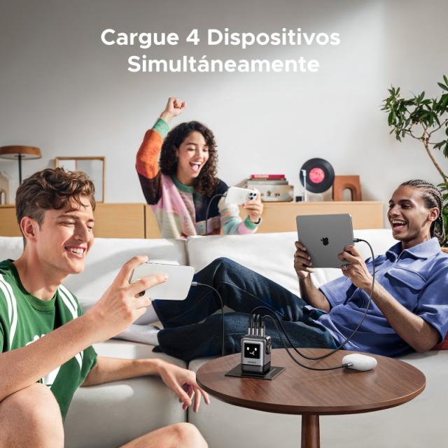 Ugreen - 45515B cargador de dispositivo móvil Ordenador portátil, Teléfono móvil, Portátil, Batería portátil, Teléfono Gris Corr