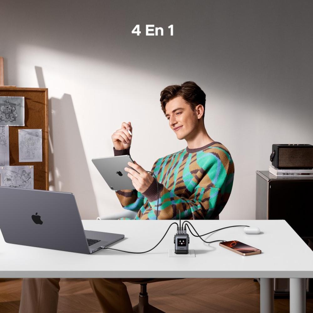 Ugreen - 45515B cargador de dispositivo móvil Ordenador portátil, Teléfono móvil, Portátil, Batería portátil, Teléfono Gris Corr