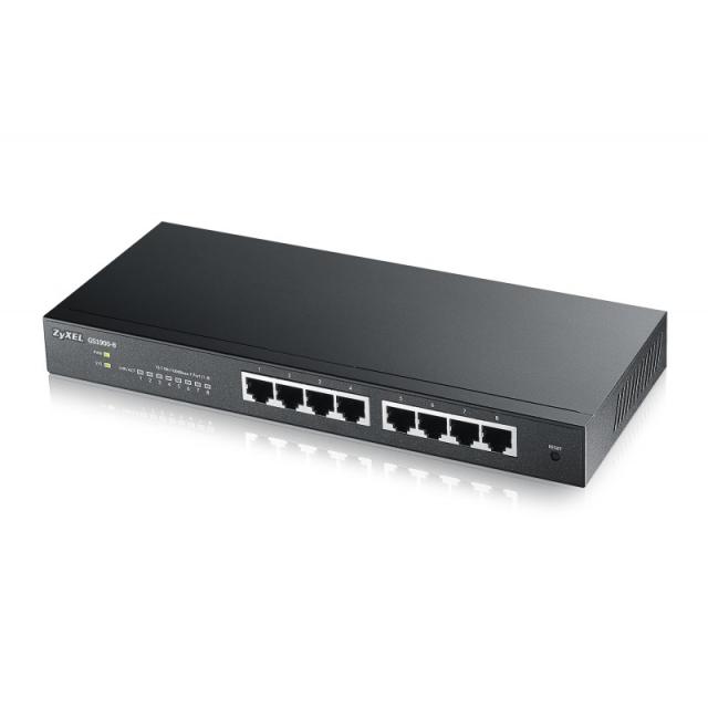 Zyxel - GS1900-8 Gestionado L2 Gigabit Ethernet (10/100/1000) Negro - GS1900-8-EU0101F
