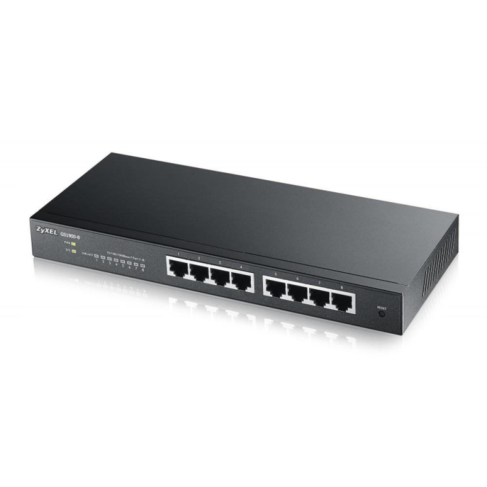 Zyxel - GS1900-8 Gestionado L2 Gigabit Ethernet (10/100/1000) Negro - GS1900-8-EU0101F