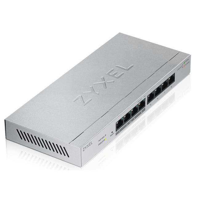 Zyxel - GS1200-8HP Gestionado L2 Gigabit Ethernet (10/100/1000) Energía sobre Ethernet (PoE) Gris