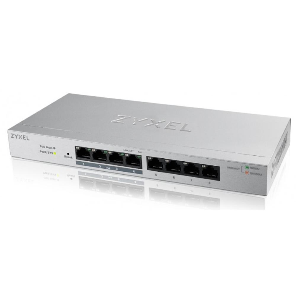 Zyxel - GS1200-8HP Gestionado L2 Gigabit Ethernet (10/100/1000) Energía sobre Ethernet (PoE) Gris