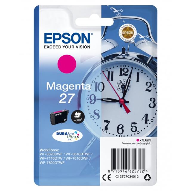 Epson - Alarm clock Singlepack Magenta 27 DURABrite Ultra Ink