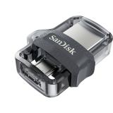 SanDisk - Ultra Dual m3.0 unidad flash USB 64 GB USB Type-A / Micro-USB 3.2 Gen 1 (3.1 Gen 1) Negro, Plata, Transparente