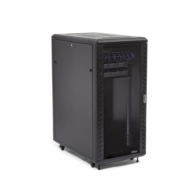 StarTech.com - Armario Rack para Servidores 32U 19" 4 Columnas - Rack de Servidores con Cerradura y Seguro - Rack con Ruedas y C