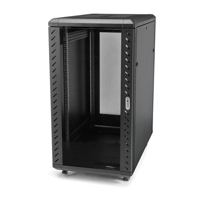 StarTech.com - Armario Rack para Servidores 32U 19" 4 Columnas - Rack de Servidores con Cerradura y Seguro - Rack con Ruedas y C