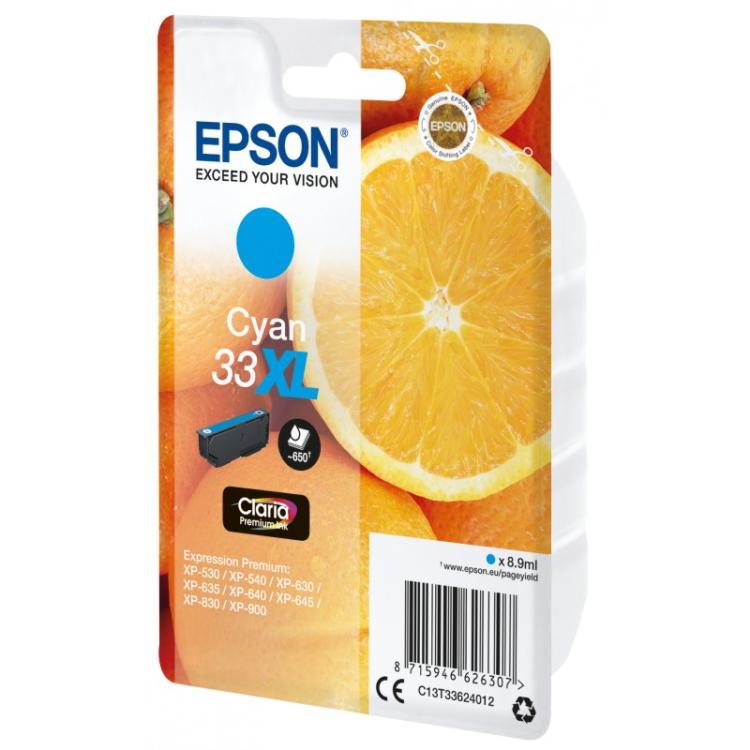 Epson - Oranges Singlepack Cyan 33XL Claria Premium Ink