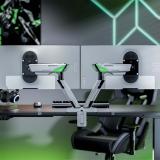 AISENS - DT38TSR-345 soporte para monitor 96,5 cm (38") Escritorio Negro, Blanco