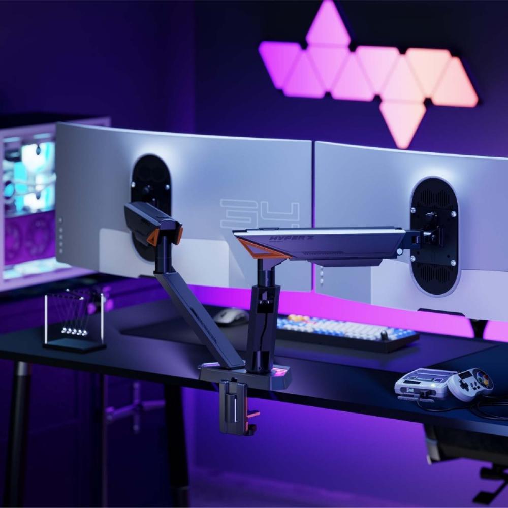 AISENS - DT38TSRRGB-349 soporte para monitor 96,5 cm (38") Escritorio Negro, Blanco