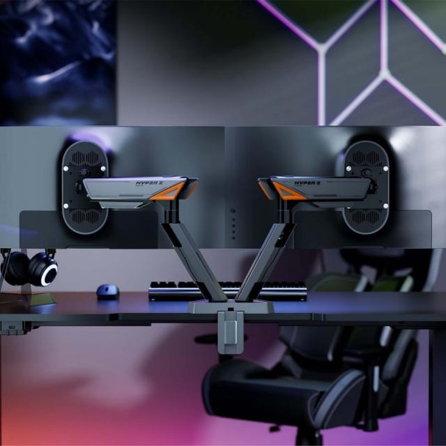 AISENS - DT38TSRRGB-349 soporte para monitor 96,5 cm (38") Escritorio Negro, Blanco